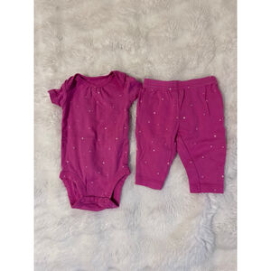 Carter’s Just One You Pink Polka Dot Bodysuit & Pants Set Size 3M